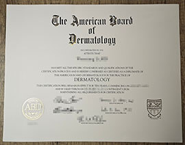 American Board of Dermatology certificate