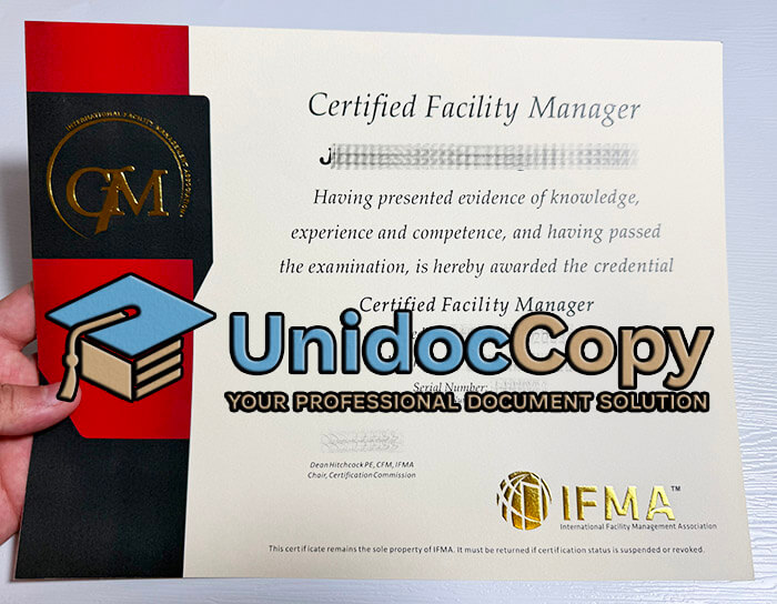 Certified Facility Manager certificate, CFM diploma