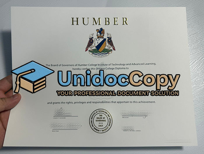 Humber College diploma, Humber College certificate