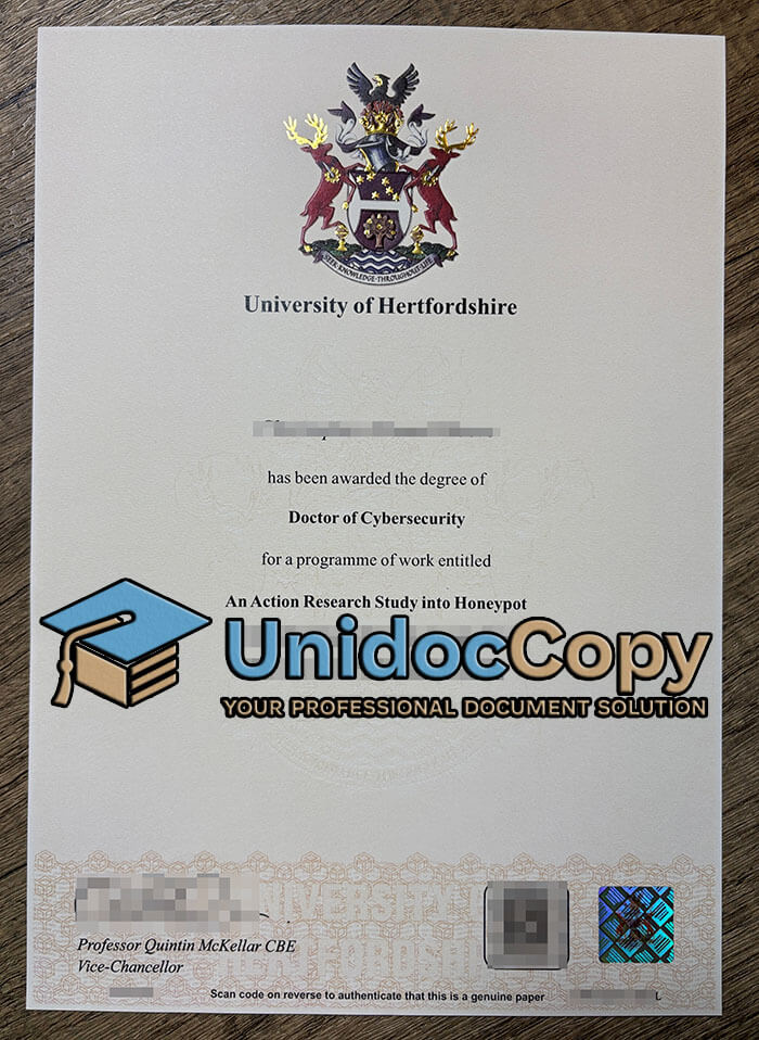 University of Hertfordshire diploma