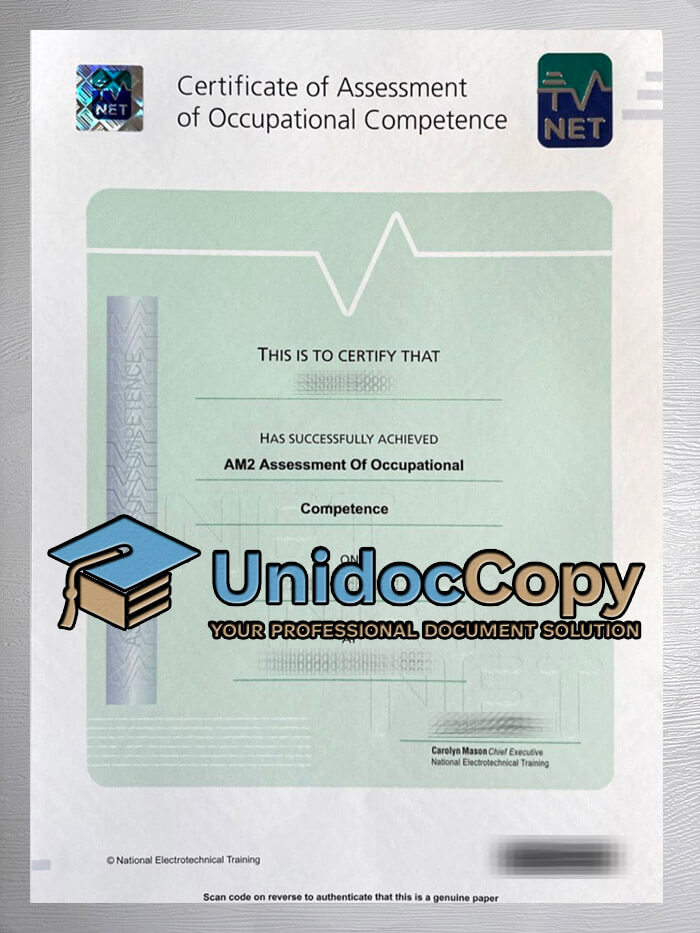 AM2 Assessment of Occupational certificate