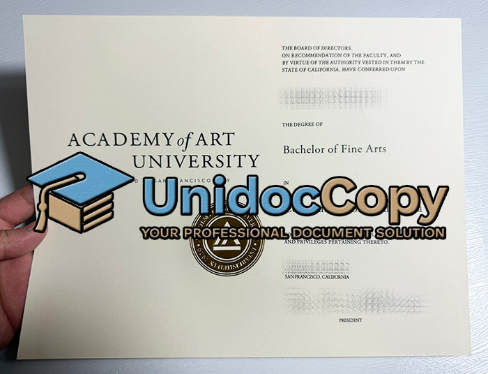 Academy of Art University certificate