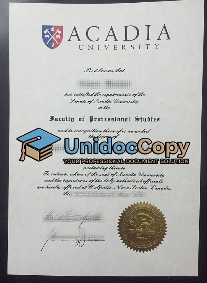 Acadia University degree, Canada degree