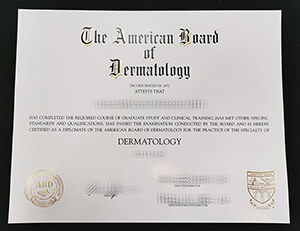 American Board of Dermatology diploma