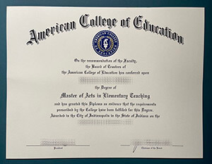 American College of Education diploma