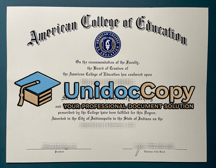 American College of Education diploma