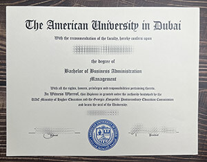 American University in Dubai certificate