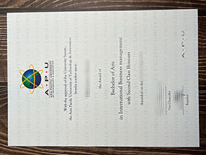 Asia Pacific University certificate