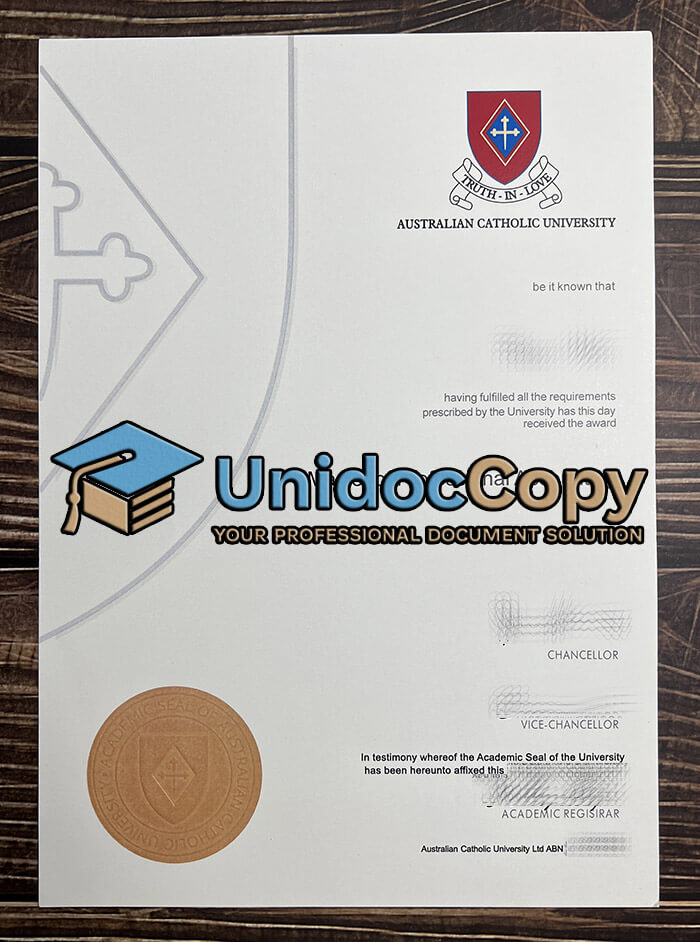 Australian Catholic University diploma