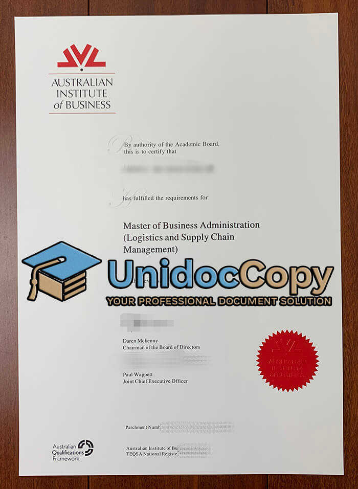 Australian Institute of Business diploma
