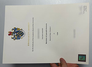 Birmingham City University certificate