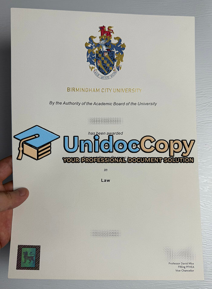 Birmingham City University diploma