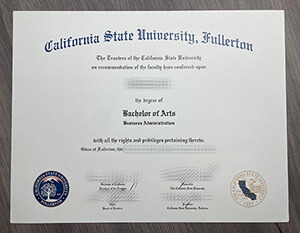 California State University Fullerton diploma
