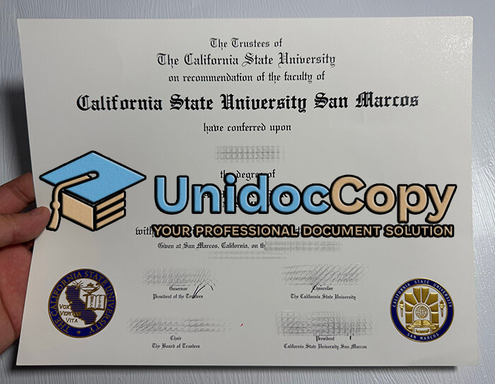 California State University San Marcos diploma, CSUSM degree