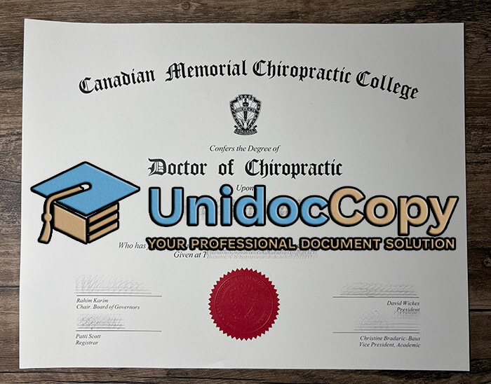 Canadian Memorial Chiropractic College diploma, CMCC degree
