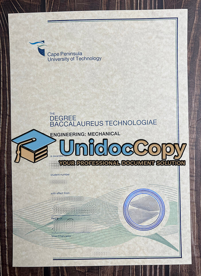Cape Peninsula University of Technology diploma