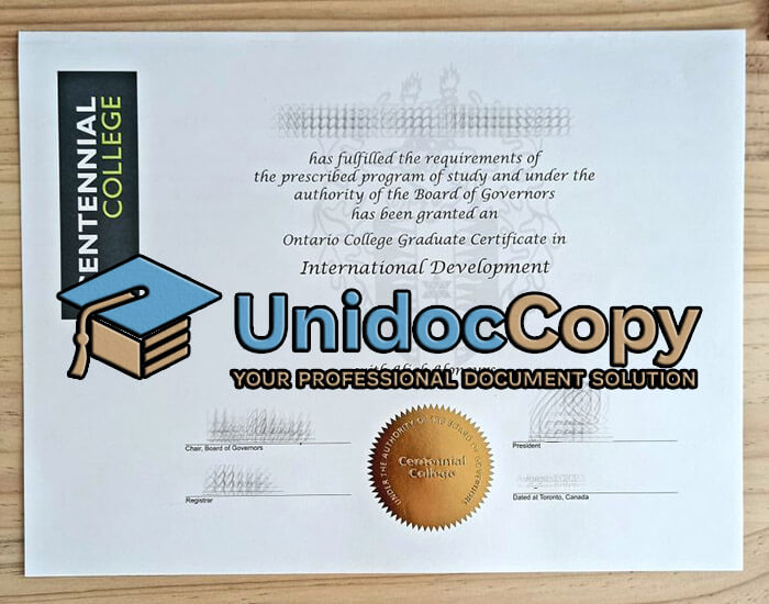 Centennial College diploma