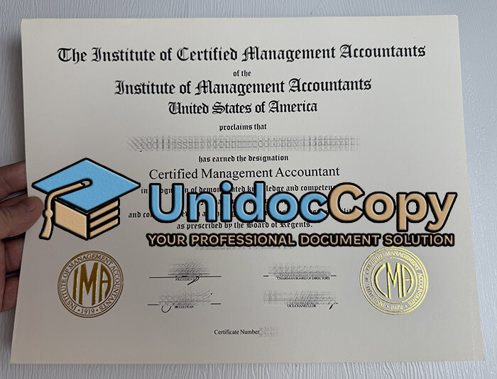 Certified Management Accountant certificate