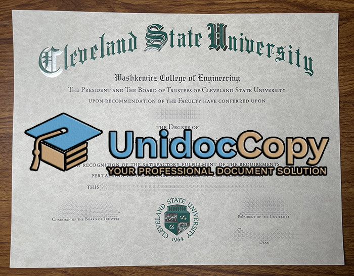 Cleveland State University degree, CSU diploma