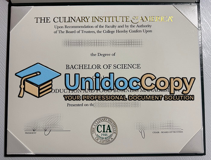 Culinary Institute of America certificate