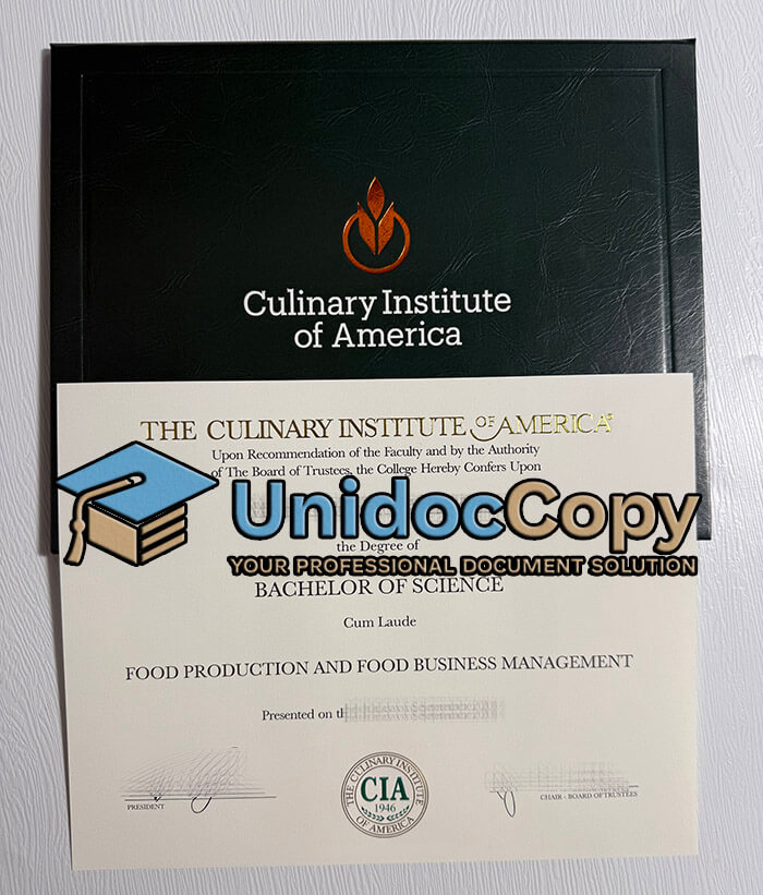 Culinary Institute of America diploma