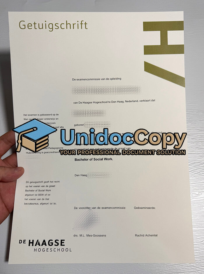 De Haagse Hogeschool diploma