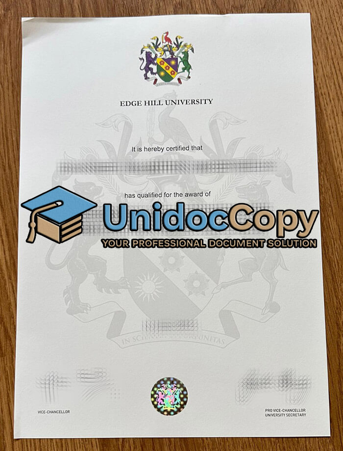 Edge Hill University certificate