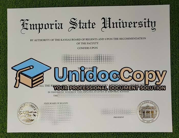 Emporia State University diploma