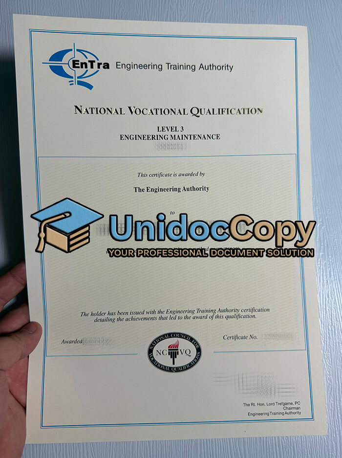 Entra NVQ Level 3 diploma