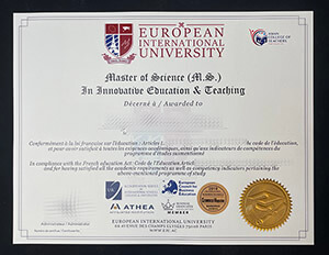European International University certificate