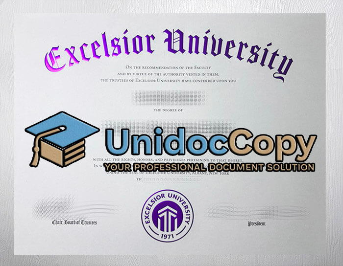 Excelsior University certificate
