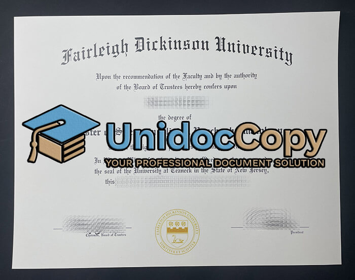 Fairleigh Dickinson University diploma