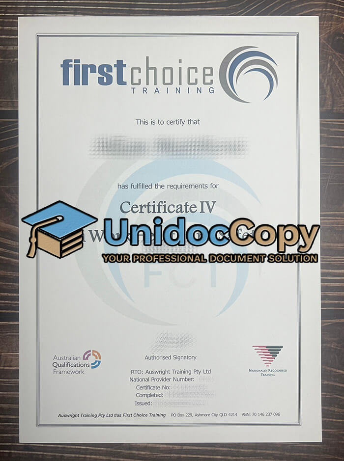 Firstchoice Training diploma