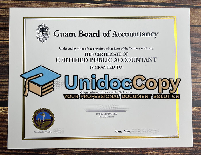 Guam Board of Accountancy CPA certificate
