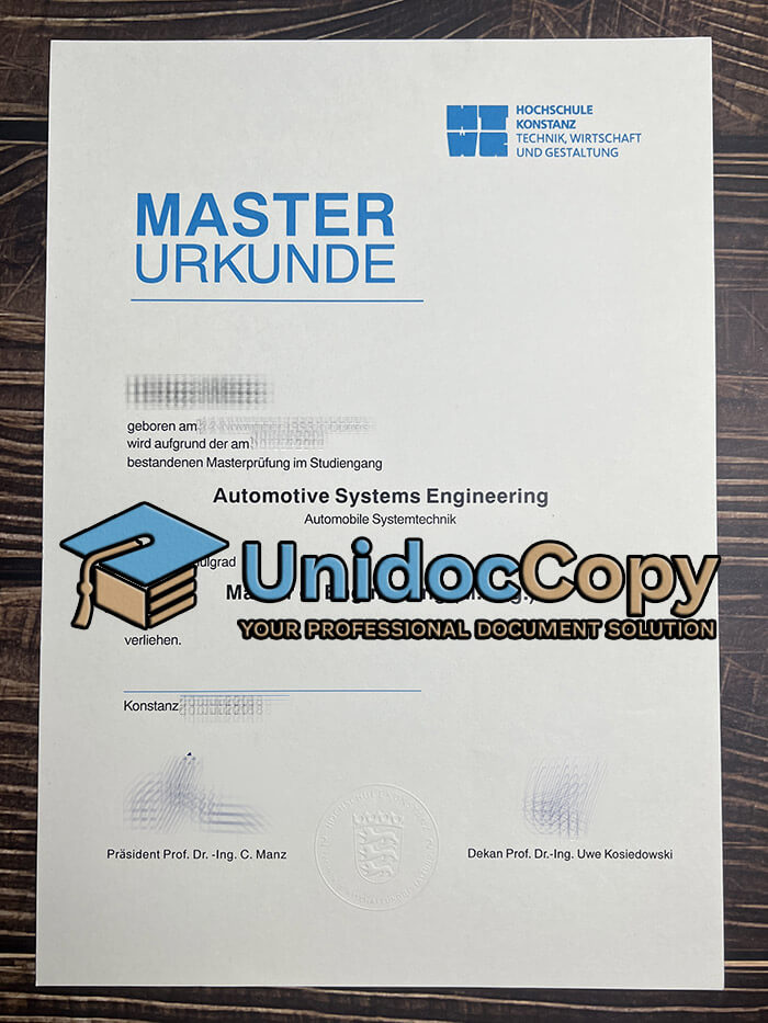 Hochschule Konstanz diploma