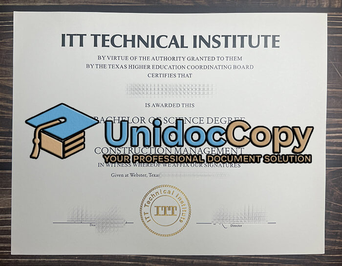 ITT Technical Institute diploma