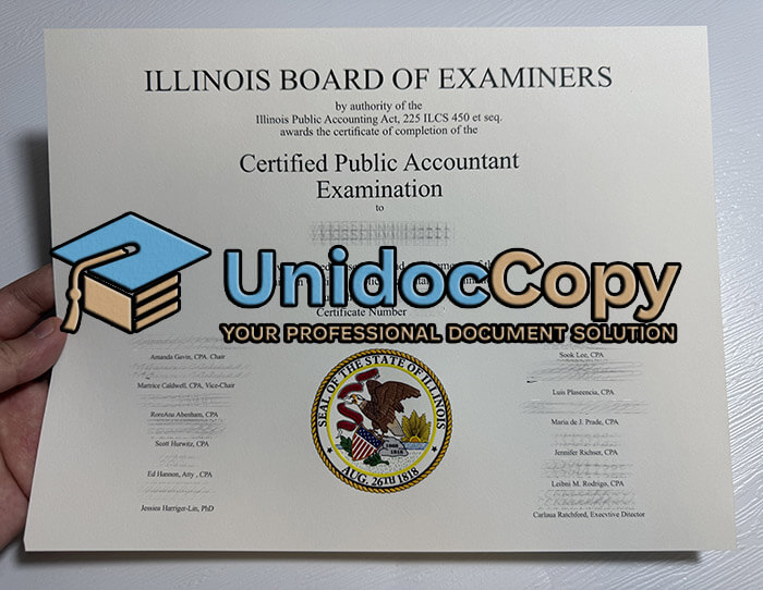 Get a Illinois CPA license certificate