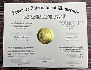 Lebanese International University certificate