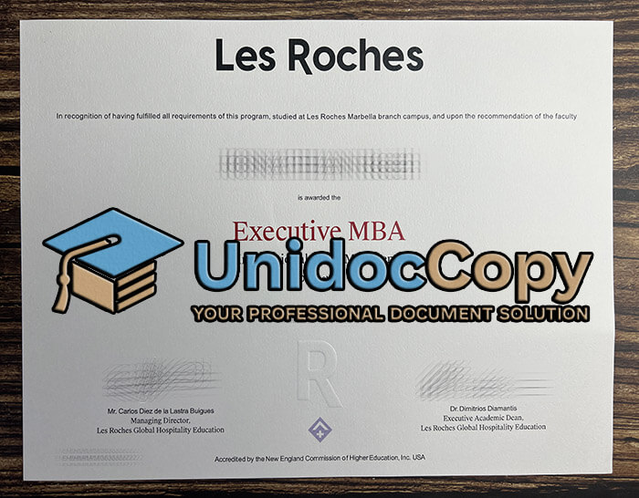 Les Roches certificate