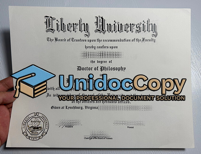 Liberty University certificate