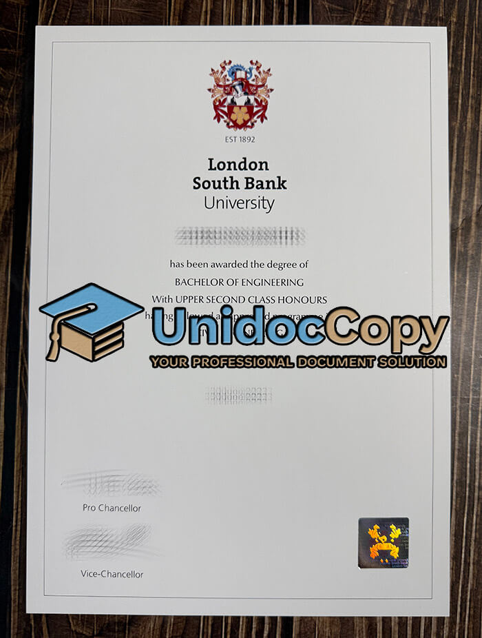 London South Bank University diploma