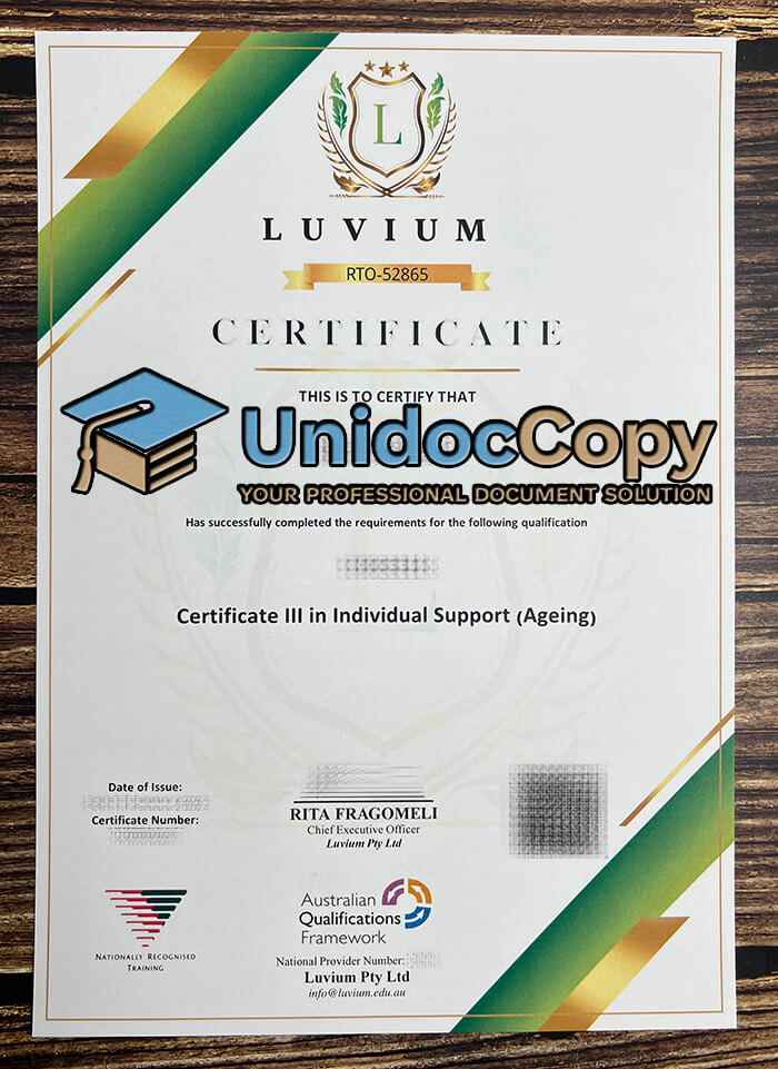 Get a Luvium Certificate online