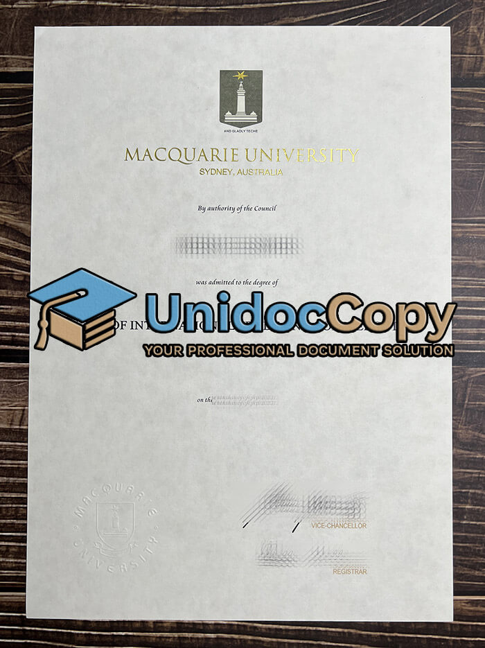 Macquarie University diploma, get Macquarie University degree