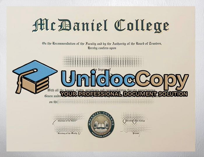 McDaniel College diploma