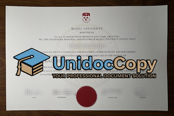 McGill University diploma