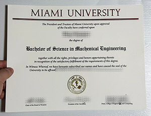 Miami University certificate