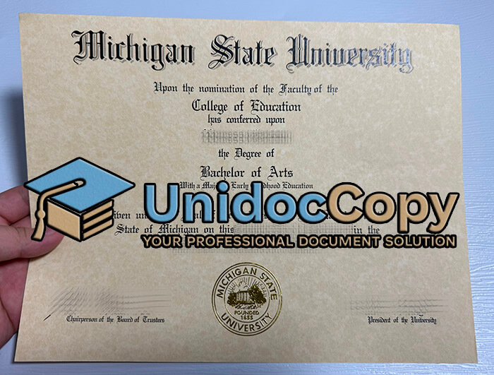 Michigan State University diploma