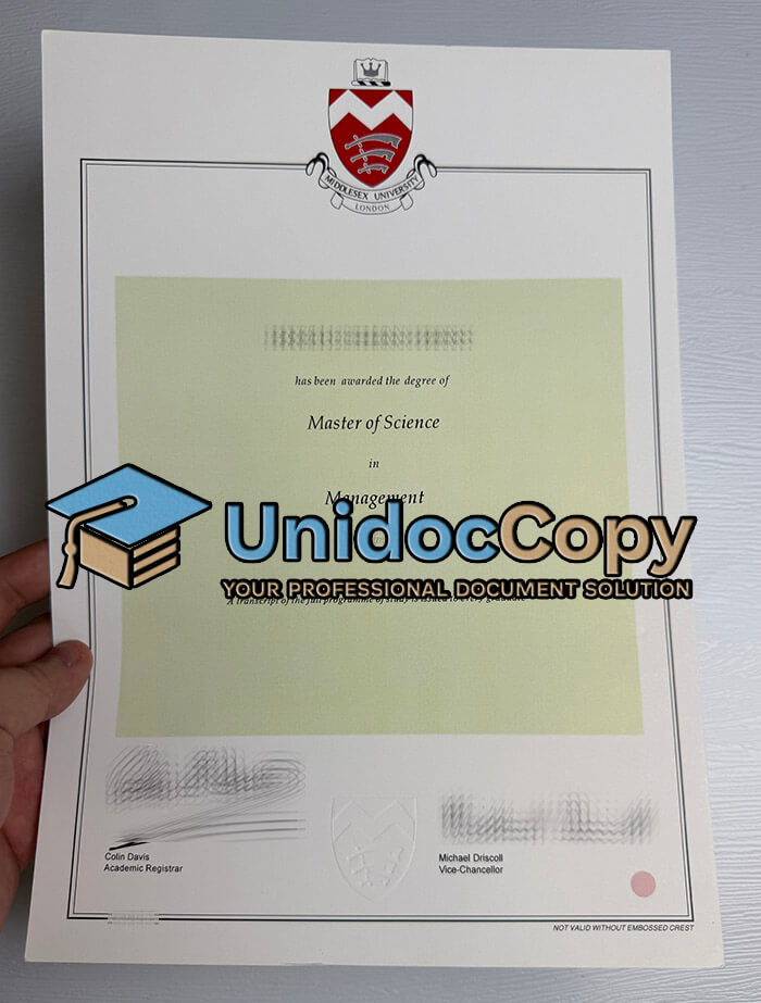 Middlesex University diploma