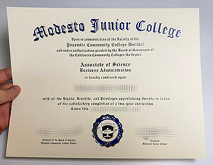 Modesto Junior College diploma