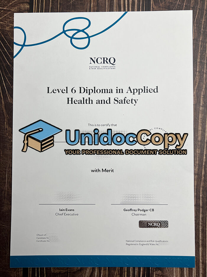 Get a NCRQ certificate, NCRQ diploma